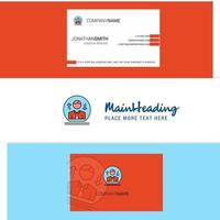 Beautiful Avatar Logo and business card vertical Design Vector