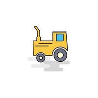 Flat Tractor Icon Vector