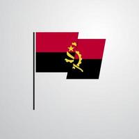 vector de diseño de bandera ondeante de angola