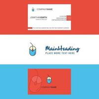Beautiful Mouse Logo and business card vertical Design Vector