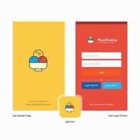 Company Ice cream Splash Screen and Login Page design with Logo template Mobile Online Business Template vector