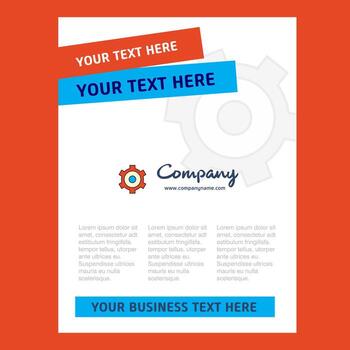Setting gear Title Page Design for Company profile annual report presentations leaflet Brochure Vector Background