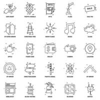 25 conjunto de iconos de línea de mezcla de concepto de negocio vector