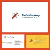 Magic stick Logo design with Tagline Front and Back Busienss Card Template Vector Creative Design