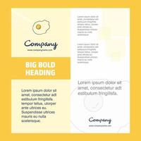 Fry egg Company Brochure Title Page Design Company profile annual report presentations leaflet Vector Background