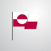 Greenland waving Flag design vector