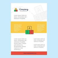 Template layout for Alphabets blocks comany profile annual report presentations leaflet Brochure Vector Background