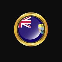 Saint Helena flag Golden button vector