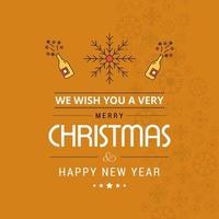 Christmas card design with elegant design and yellow background vector