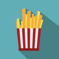 French fries in red and white striped paper box vector