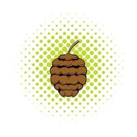 Cedar cone icon, comics style vector