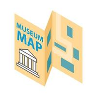 Museum map icon, isometric 3d style vector