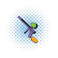 Paintball gun comics icon vector