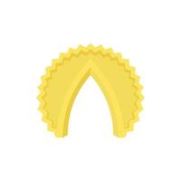 Gold arch with rough edge icon, cartoon style vector