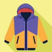 Ski jacket icon, flat style vector