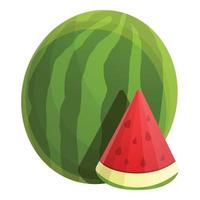 Watermelon icon, cartoon style vector