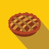 Pie flat icon with shadow vector