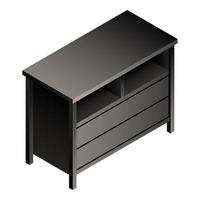 Black night stand icon, isometric style vector