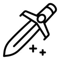 Blacksmith sword icon, outline style vector