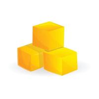 Cube of mango icon, cartoon style vector