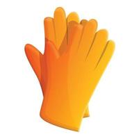 Cleaning rubber gloves icon, cartoon style vector