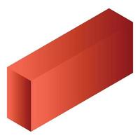 Red tea box icon, isometric style vector