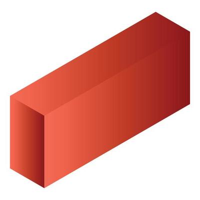 Red tea box icon, isometric style