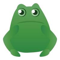 Fat frog icon, cartoon style vector
