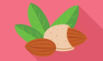 Almond icon, flat style vector