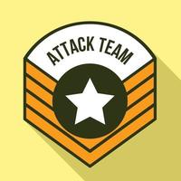 Attack team logo, flat style vector