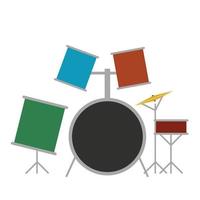 Drum set flat icon vector