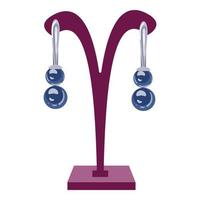 Stand for jewelery icon cartoon vector. Wedding earrings vector