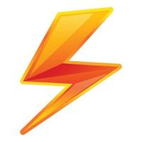 Electricity lightning bolt icon, cartoon style vector