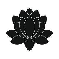 icono de flor de loto azul, estilo simple vector