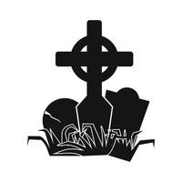 Tomb icon black vector