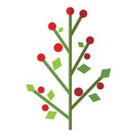 Tree with berries flat icon vector