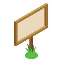 Signboard in the grass 3D isometric icon vector