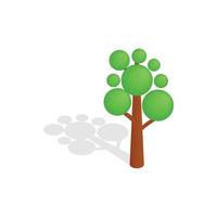 icono de árbol, estilo 3d isométrico vector