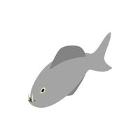 Vampire fish icon, isometric 3d style vector