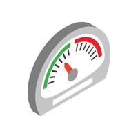 Speedometer or gauge icon, isometric 3d style vector