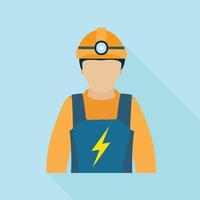 Electric man icon, flat style vector