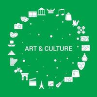 conjunto de iconos de arte y cultura plantilla de vector infográfico