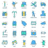 25 Business Concept Mix Flat Color Icon set vector