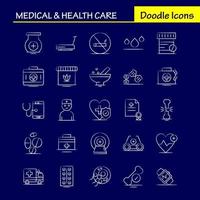 Medical And Health Care Hand Drawn Icon for Web Print and Mobile UXUI Kit Such as Medical Bone Health Hospital Medical Fitness Gym Machine Pictogram Pack Vector