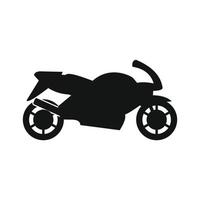 icono simple de motocicleta negra vector