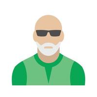 hombre con icono de avatar de barba gris vector