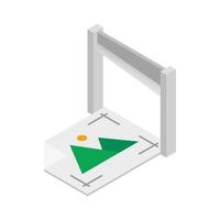 Document printed on a printer icon vector