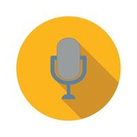 Retro microphone flat icon vector