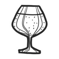 icono de vaso de cerveza negra, estilo dibujado a mano vector