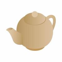 Teapot icon, isometric 3d style vector